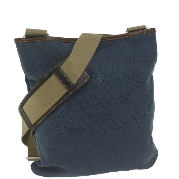 PRADA Shoulder Bag Canvas Navy Auth ep3115 - Picture 1 of 16